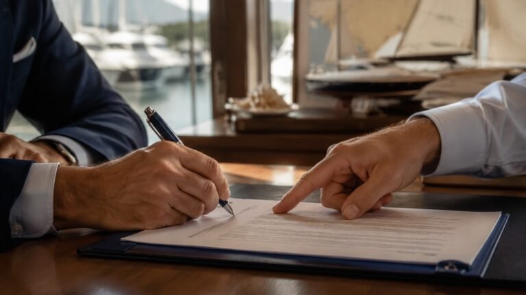 Firma del contratto di vendita della barca