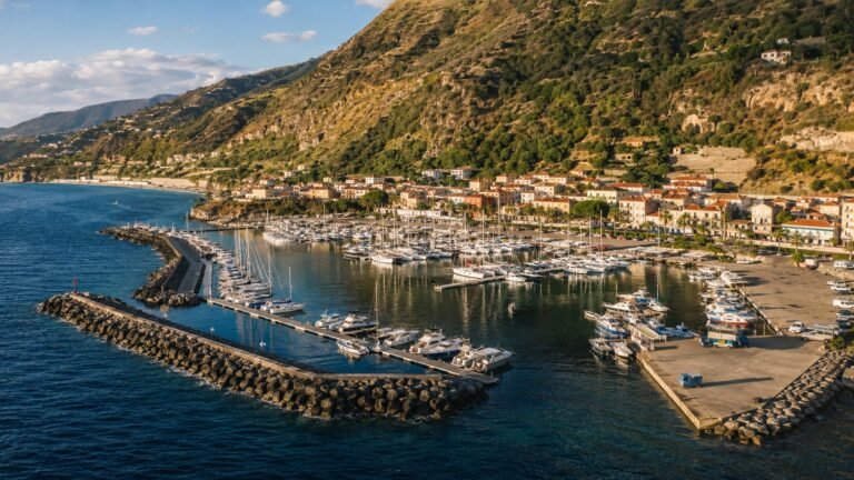 Marina in Calabria con barche ormeggiate