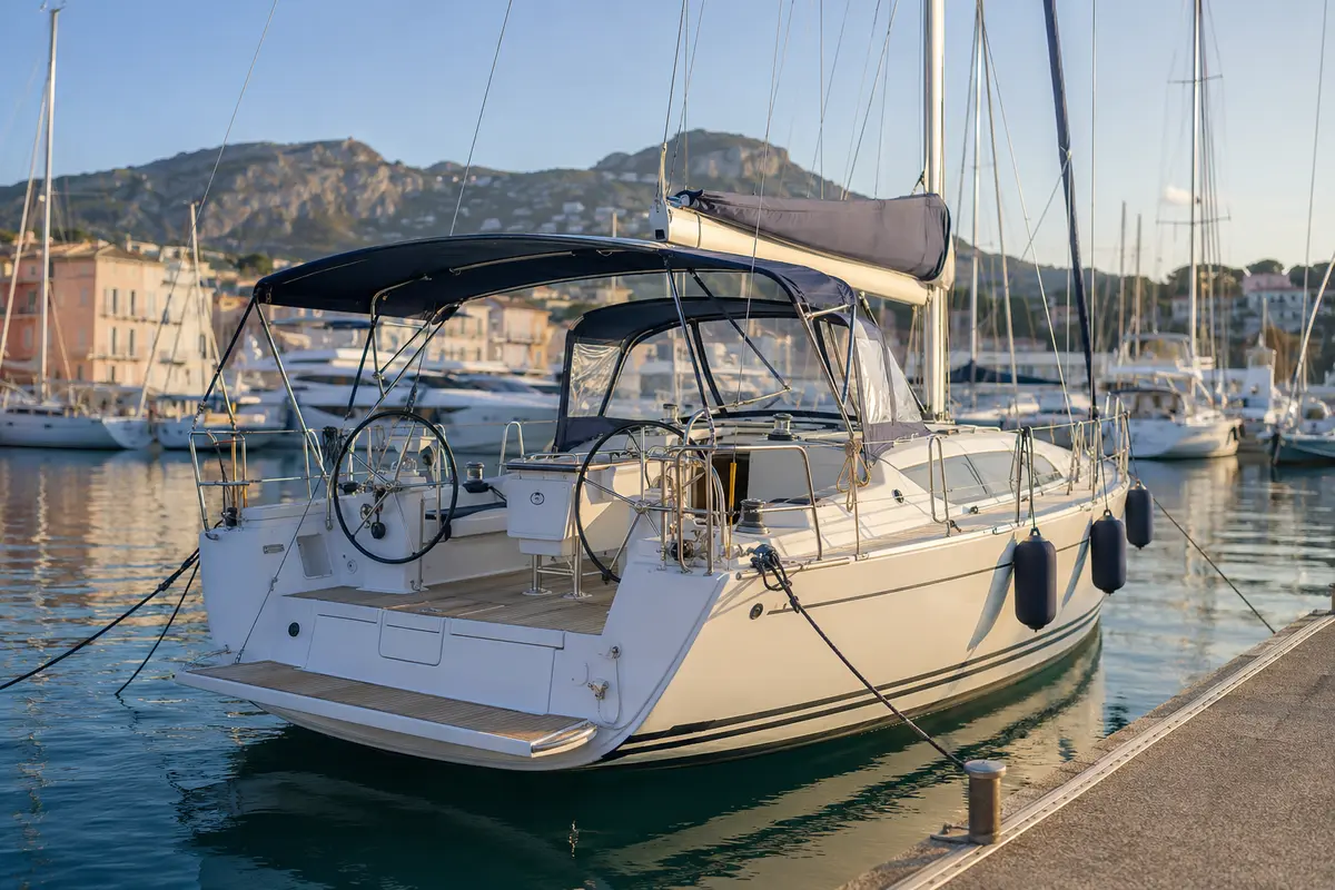 Barca a vela preparata per la vendita